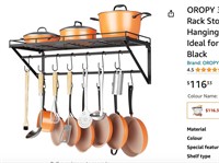 OROPY 31 Inch Wall Mounted Pot Rack Storage shelf