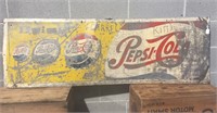 Original Pepsi Cola sign, approx 45 x 135 cm