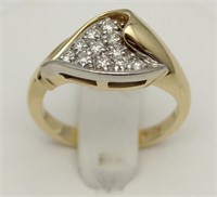 Lady's 14kt yellow and white gold diamond ring