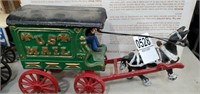 Us mail cast iron wagon