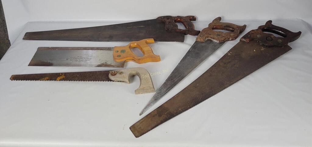 5 Vintage Hand Saws