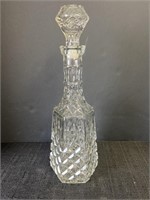 Clear glass decanter, approx 14 1/2in tall