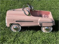 Pretty in Pink Metal Peddle Car