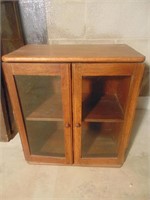 2 door oak counter display unit