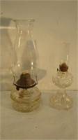 One Large One Smaller Oil Lamps