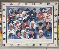 Framed Print of NHL Greats. Signed by the Artist,