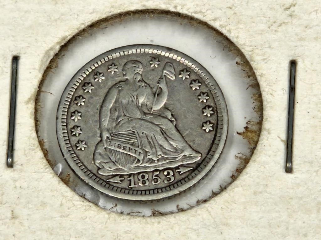 1853 Silver Half Dime Coin