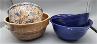 (4) Various Sized Stoneware Mixing Bowls