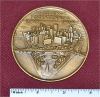 1959 Solid Brass Pittsburg Bicentennial Medallion