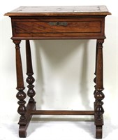 19th CENTURY WILLIAM AND MARY STYLE SEWING TABLE