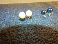 3 prs of faux pearl studs