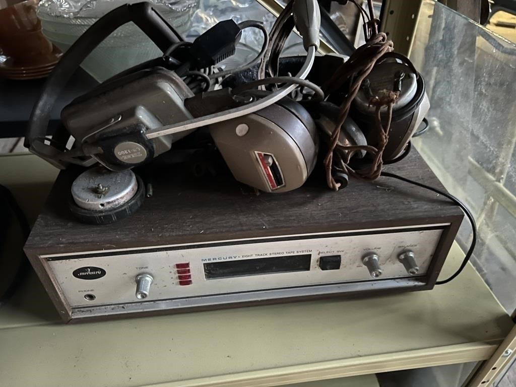 Mercury 8 Track Stereo and Headsets