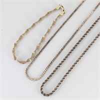 (2) Sterling Necklaces & (1) Sterling Bracelet