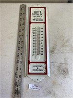 Vintage Metal Vincennes Scott & Sutton Thermometer