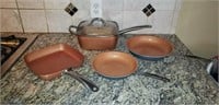 4 piece Copper Chef Gotham pans