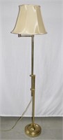 Vintage Brass Swing Arm Floor Lamp - Works 62"h