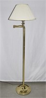 Vintage Brass Swing Arm Floor Lamp - Works 58"h