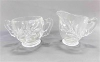 Clear Indiana Glass Willow Creamer & Sugar Dishes