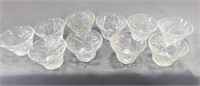 (10) Pressed Glass Custard Cups