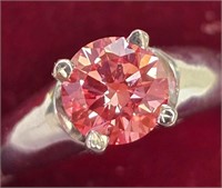 $5880 10K  3.25G Lab Pink Diamond 1.03Ct Ring