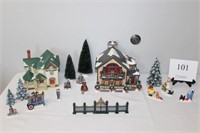 VARIETY OF CHRISTMAS VILLAGE DÉCOR