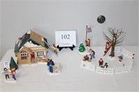 VARIETY OF CHRISTMAS VILLAGE DÉCOR