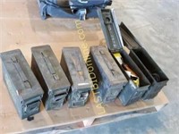 6 Metal Ammo Cans & contents