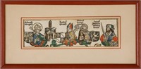 HAND COLOURED WOODCUT FROM NUREMBERG CHRONICLES