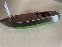 Vintage Wood Speed Boat Model