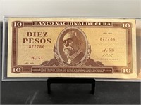 1970 Cuba Bank Note Featuring Fidel Castro