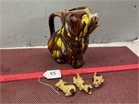 Vtg Ceramic Pig Water Jug & More