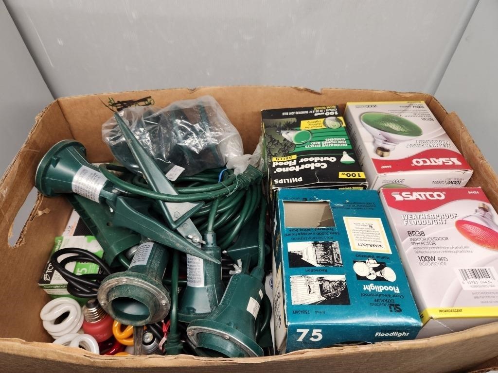 Box of Lights- Spot Lights, Bulbs, Water Pump