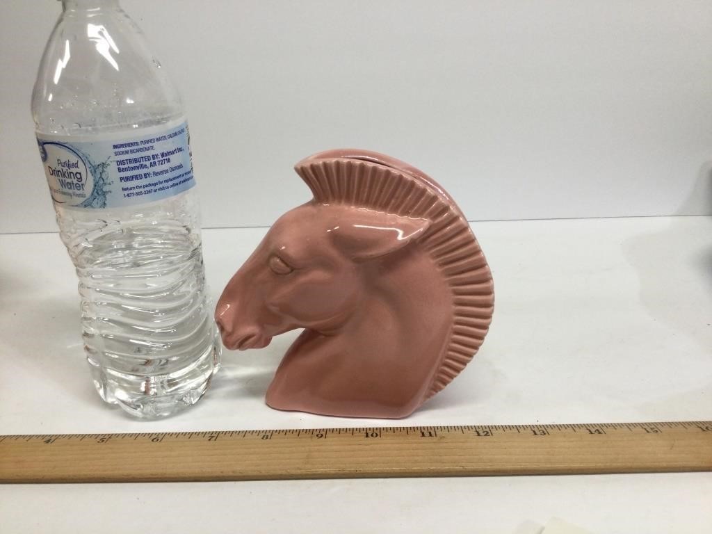 Pink Horse Head Wall Pocket Vase