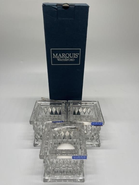 (3) Waterford Marquis Crystal Paradox Votives