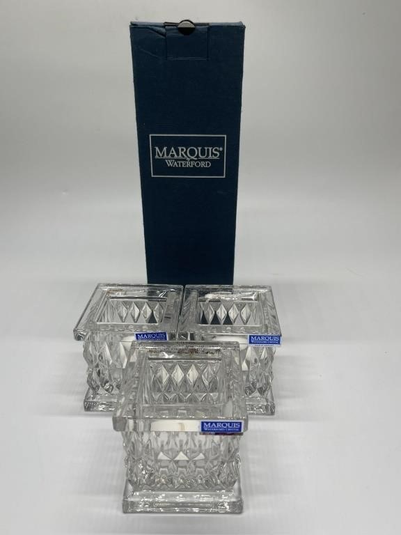 (3) Waterford Marquis Crystal Paradox Votives