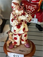 OVERSTEIN CLOWN FIGURINE 8IN