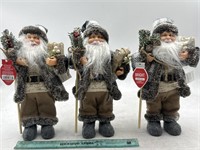 NEW Lot of 3-Bright Indoor Santa