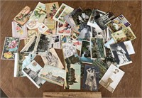 VINTAGE POSTCARDS-MOSTLY USED W/POSTAGE STAMPS