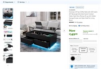 N8628  Hommpa LED Lift Top Coffee Table 40" Rectan