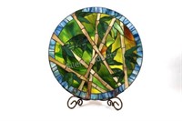 Artisian Hand Crafted 22" Stain Glass Bamboo Art