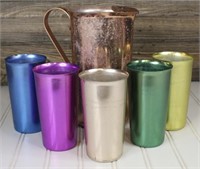 Color Craft Aluminum Pitcher & Cup Set