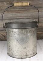Primitive Lard-Type Bucket w/Wooden Handle