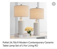 Modern Contemporary Ceramic Table Lamp Set