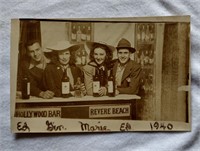 1940 Revere Beach Mass Hollywood Bar Postcard Pic