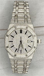 CZ bling watch, works