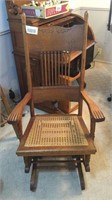 Oak platform wicker rocker