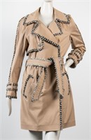 Chanel Trench Coat with Tweed Trim