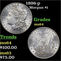 1896-p Morgan $1 Grades Choice Unc