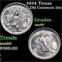 1934 Texas Old Commem 50c Grades GEM+ Unc