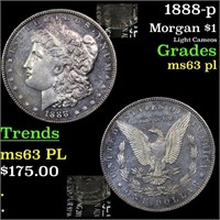 1888-p Morgan $1 Grades Select Unc PL